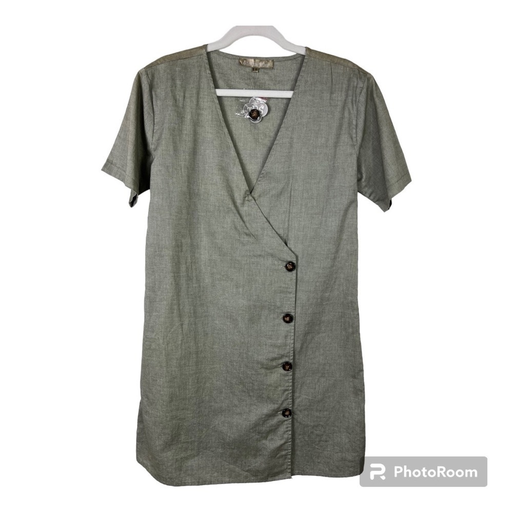The Royal Standard Dorado Cotton Lightweight Wrap Dress Olive NWT Sz L